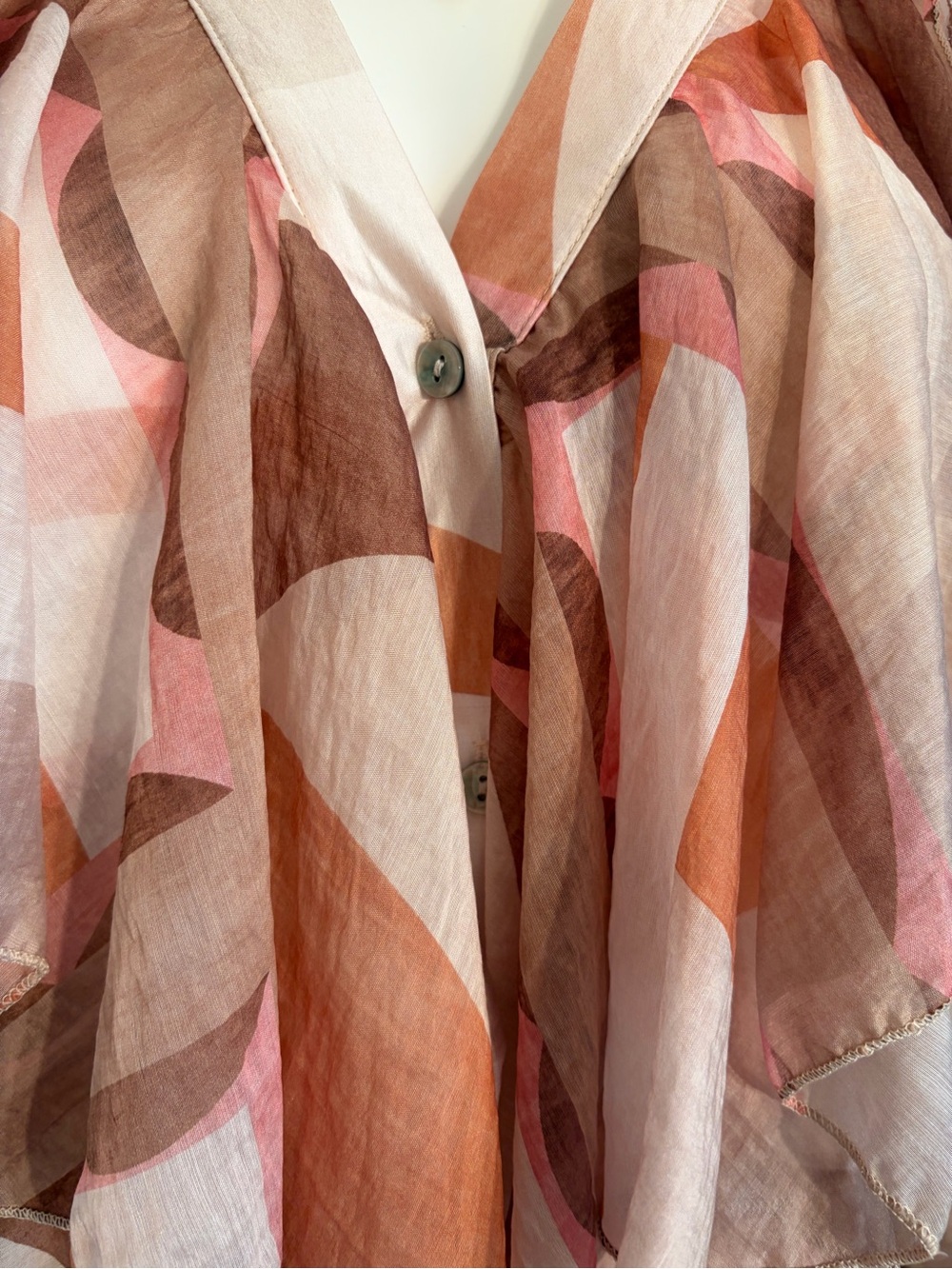 #920 New Collection Layered Ruffle Geometric Blouse - Made in Italy. NWT - Picture 3 of 10